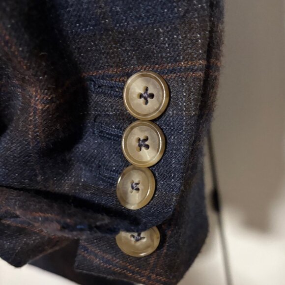 $1600 Hickey Freeman Wool Silk Linen Check Sport Coat / Blazer - 39 (38/40) - Picture 4 of 13